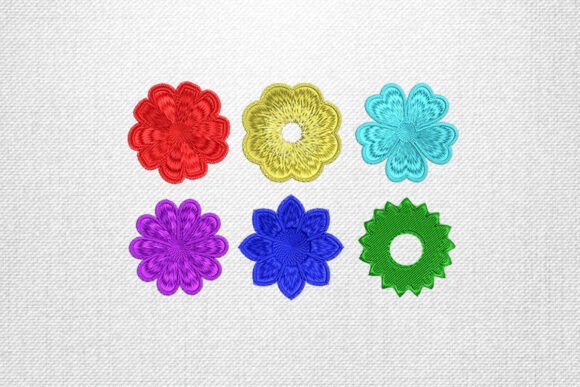 6 Colorful Flower Embroidery Designs