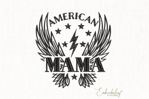 American Mama Embroidery Design