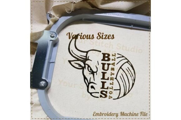 Bulls Volleyball Embroidery Design