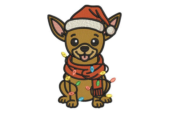 Christmas Chihuahua Embroidery
