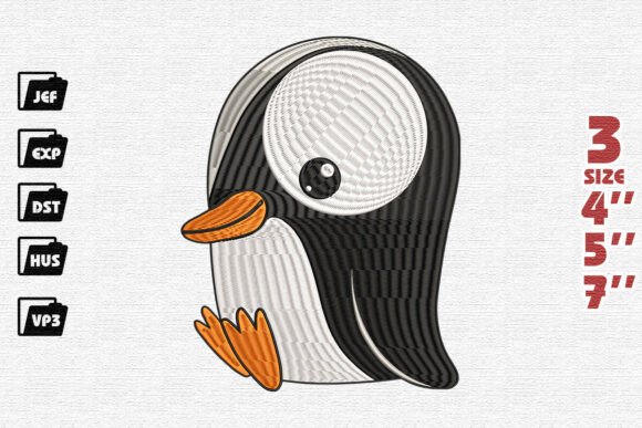 Cute Penguin Embroidery