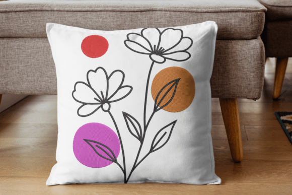 Decorative Flower Embroidery Design Digital File
