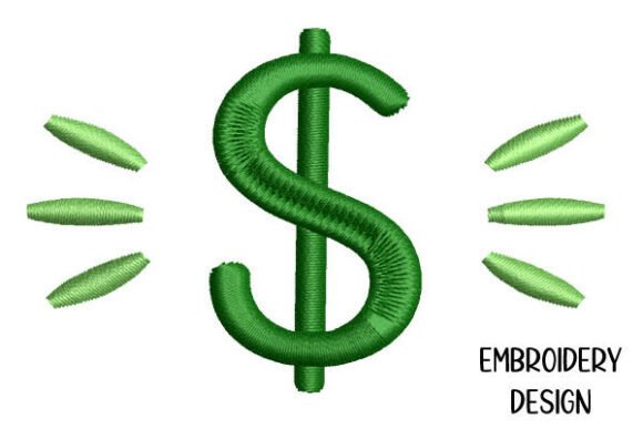 Dollar Symbol 3 Sizes Embroidery