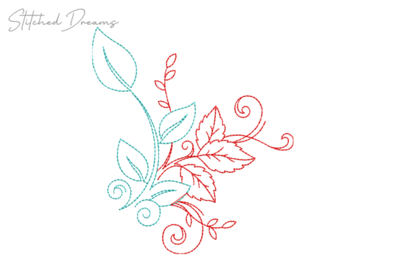 Elegant Leaves Embroidery Design