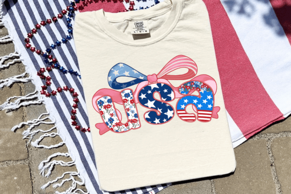 Faux Embroidery USA PNG, Preppy USA PNG