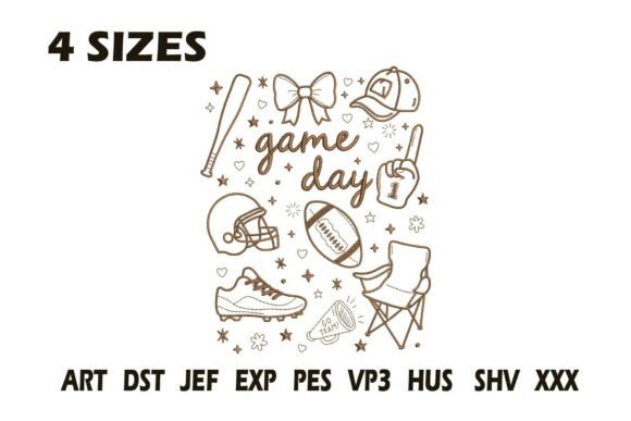 Game Day Sports Embroidery Design File