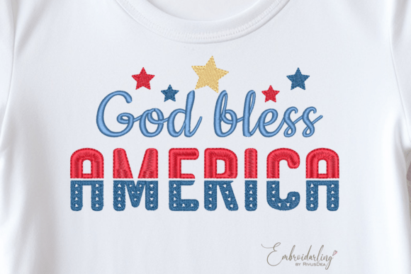 God Bless America Embroidery Design File