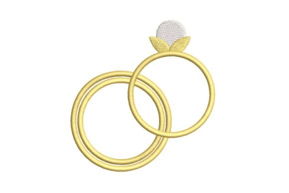 Interlocking Wedding Rings Embroidery Design