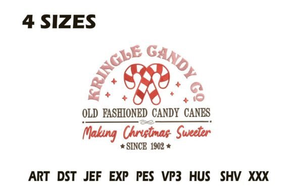 Kringle Candy Co Embroidery Design