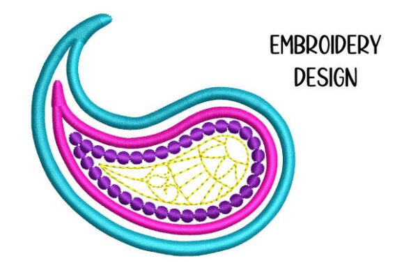 Paisley Element Embroidery Design