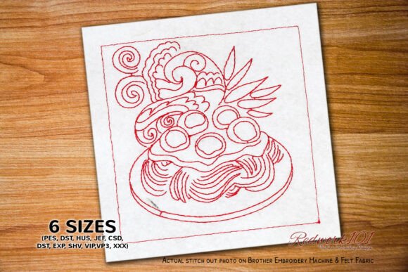 Pleasant Spaghetti Doodle Plate Machine Embroidery