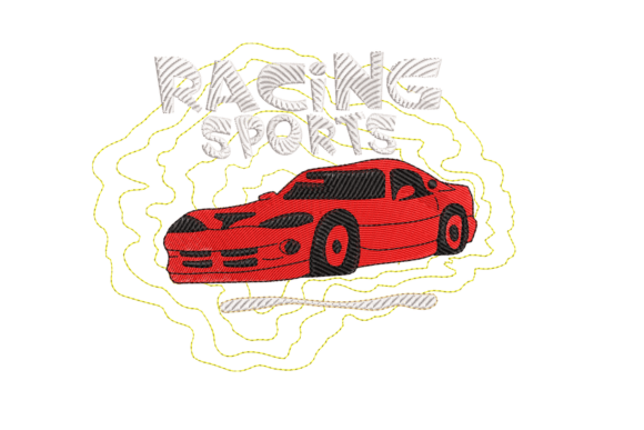 Racing Car Embroidery Design