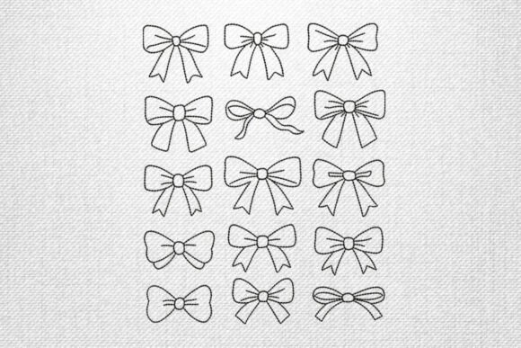 Ribbon Bow Outline Embroidery Set