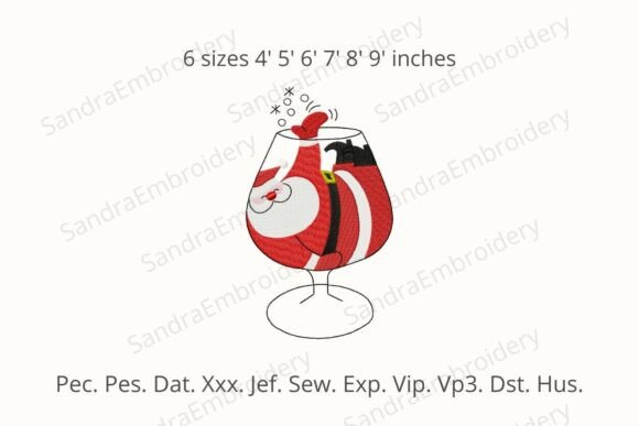Santa in Glass Christmas Embroidery