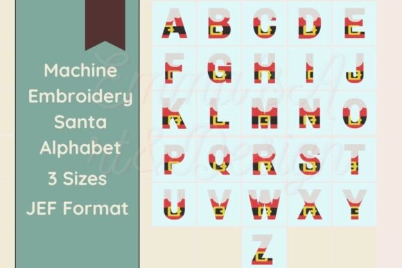 Santa Machine Embroidery Alphabet - JEF