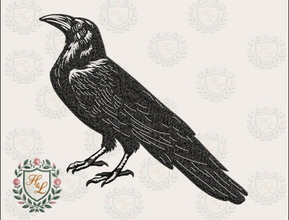 Sleek Crow Embroidery Files