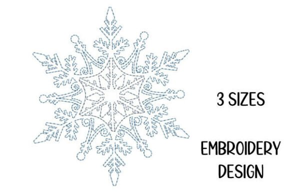 Snowflake Line Art Winter Embroidery