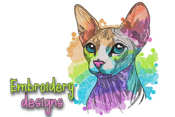 Sphynx Cat Embroidery Design