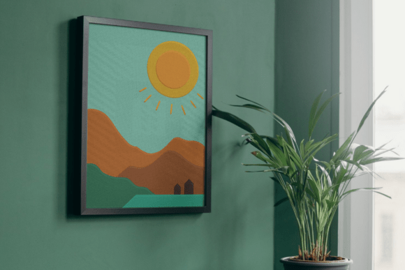 Sunny Landscape Embroidery Design-Digital File
