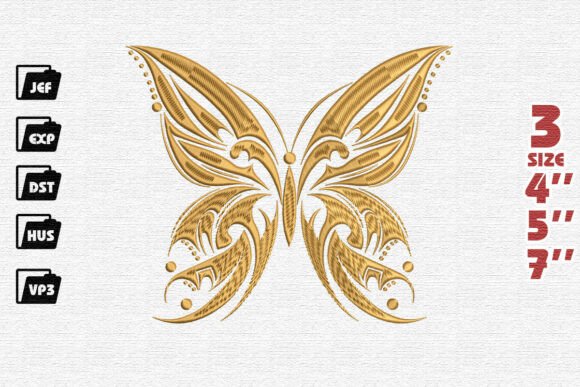 Tribal Butterfly Embroidery