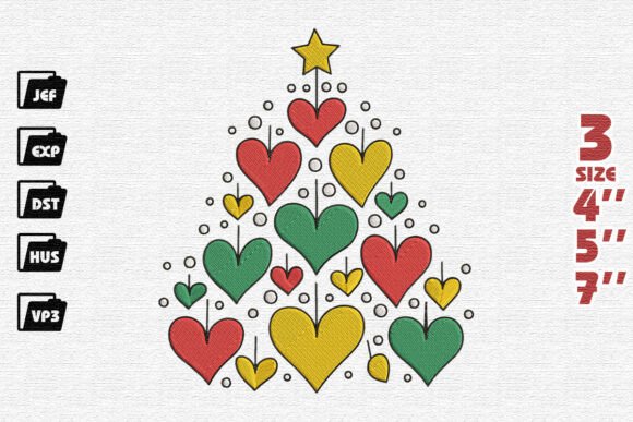 Whimsical Christmas Tree of Hanging Hearts